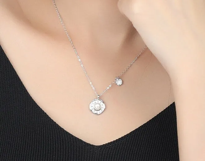 Necklace Pendant Blank Setting 14x17mm Sterling Silver White Gold Fine 925 For One Pearl Prong DIY Jewelry Finding Wholesale 1pc