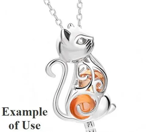 Necklace Pendant Blank Setting Cat Charm Box 14x26mm Sterling Silver Fine 925 For One Bead No Prong DIY Jewelry Finding Wholesale 1pc