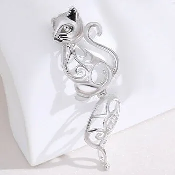 Necklace Pendant Blank Setting Cat Charm Box 14x26mm Sterling Silver Fine 925 For One Bead No Prong DIY Jewelry Finding Wholesale 1pc