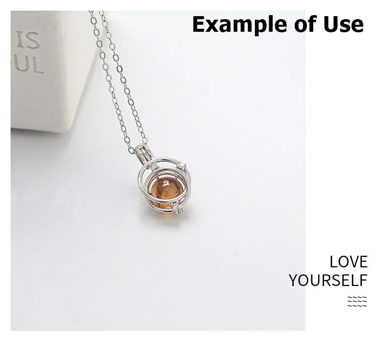Necklace Pendant Blank Setting Circle Charm 13x20mm Sterling Silver Fine 925 For One Pearl Prong DIY Jewelry Finding Wholesale 1pc