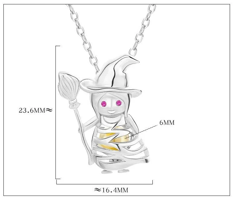 Necklace Pendant Blank Setting Halloween Charm 16x23mm Sterling Silver Fine 925 For One Bead No Prong DIY Jewelry Finding Wholesale 1pc