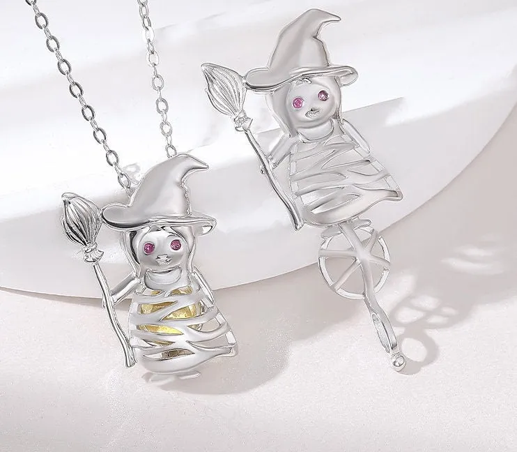 Necklace Pendant Blank Setting Halloween Charm 16x23mm Sterling Silver Fine 925 For One Bead No Prong DIY Jewelry Finding Wholesale 1pc