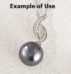 Necklace Pendant Blank Setting Leaf Charm 25mm Sterling Silver White Gold Fine 925 For One Pearl Prong DIY Jewelry Finding Wholesale 1pc