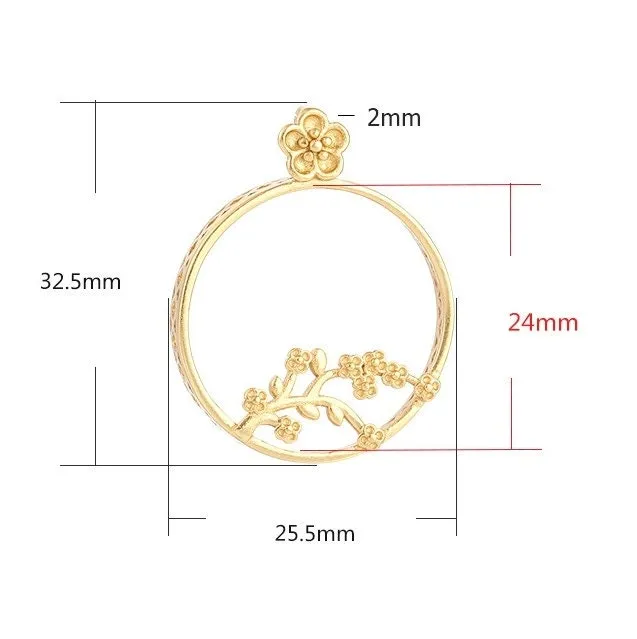Necklace Pendant Frame Setting Leaf Round Base 24mm Sterling Silver Fine 925 For One Cabochon No Prongs DIY Jewelry Finding Wholesale 1pc