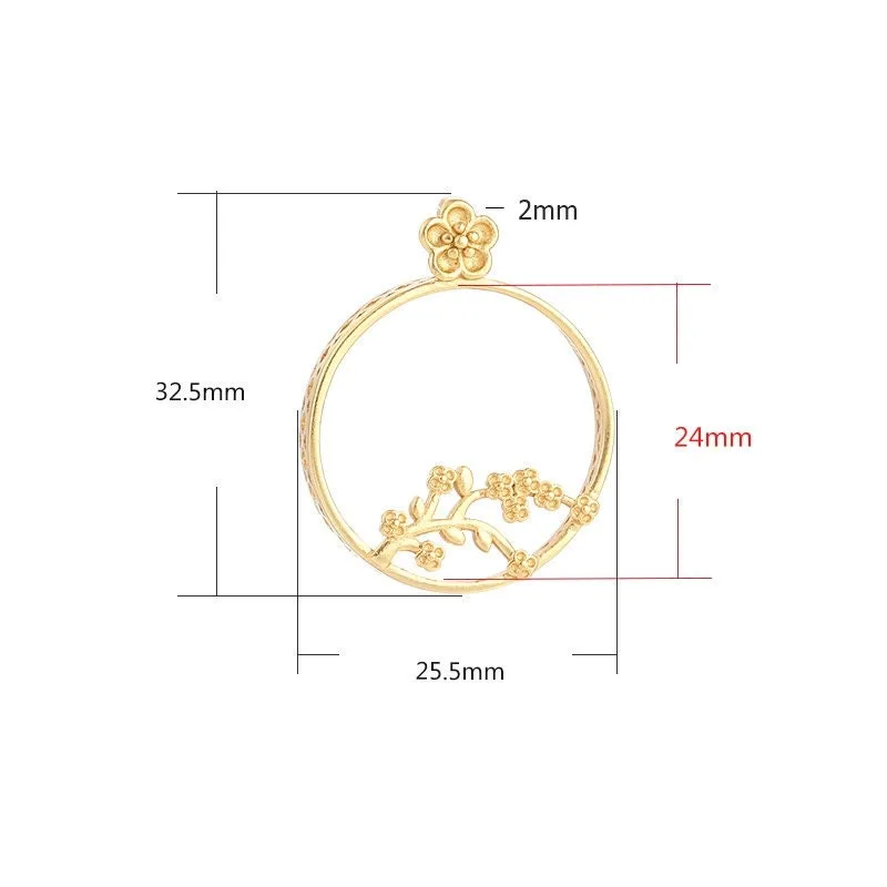 Necklace Pendant Frame Setting Leaf Round Base 24mm Sterling Silver Fine 925 For One Cabochon No Prongs DIY Jewelry Finding Wholesale 1pc
