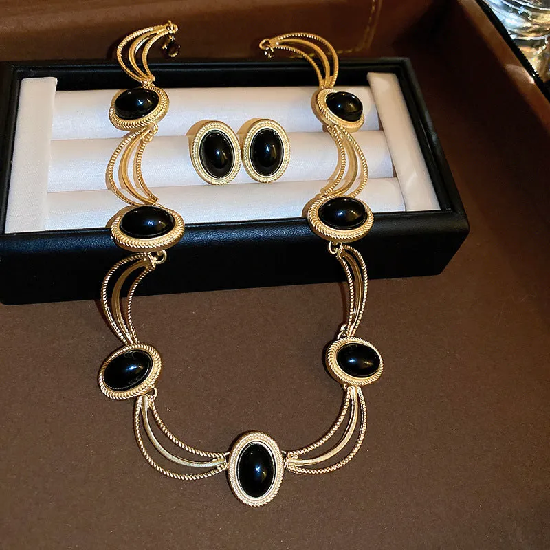 Oval Gemstone Necklace