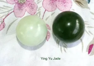 Pair Jade "Yin Yang" Ben Wa Kegel  Yoni Balls  (Undrilled)