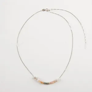 Peach Moonstone Adjustable Slide Chain Gemstone Necklace
