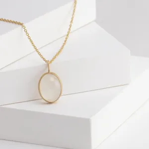 Picture frame moonstone necklace