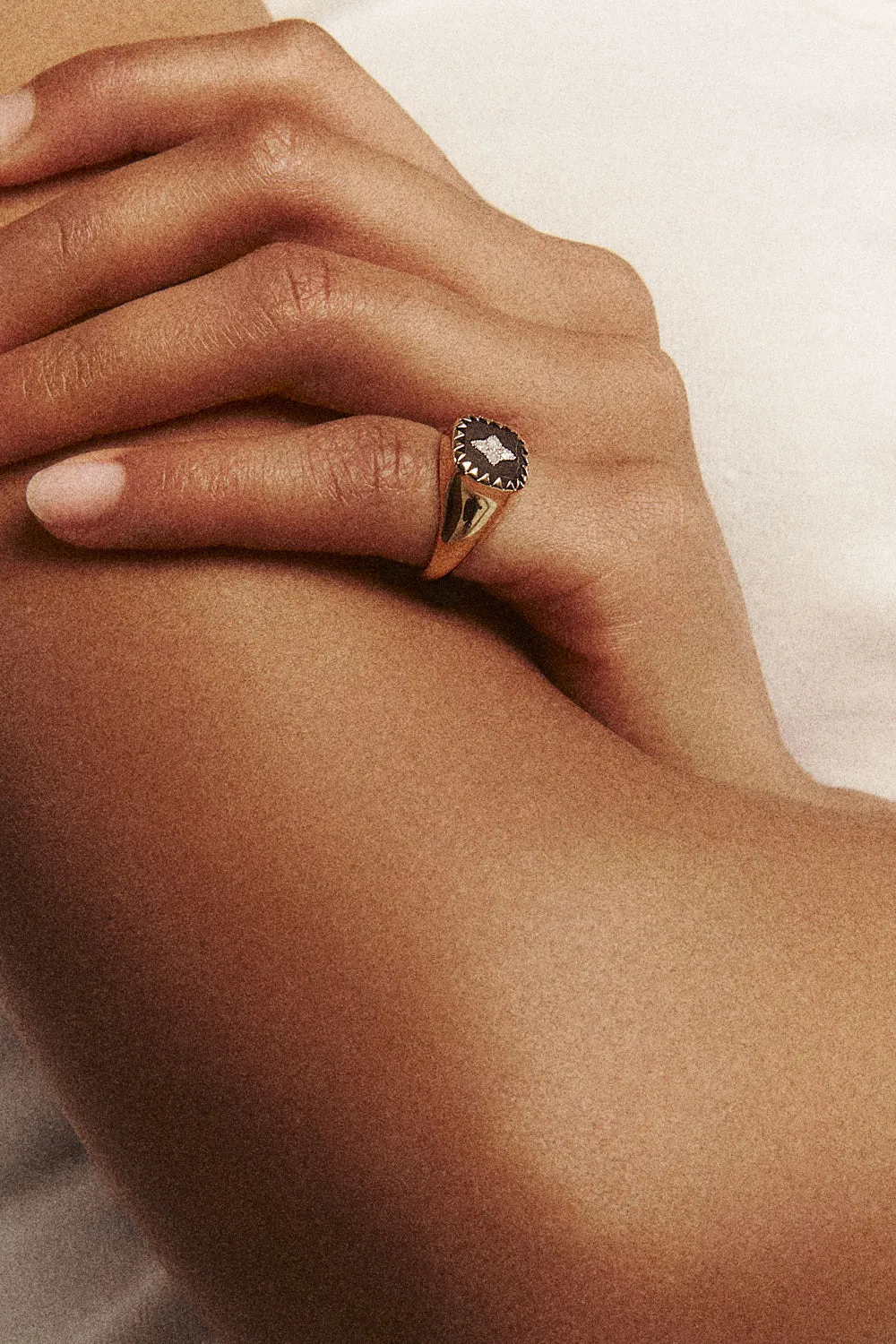 Pierrot Signet Ring in Black