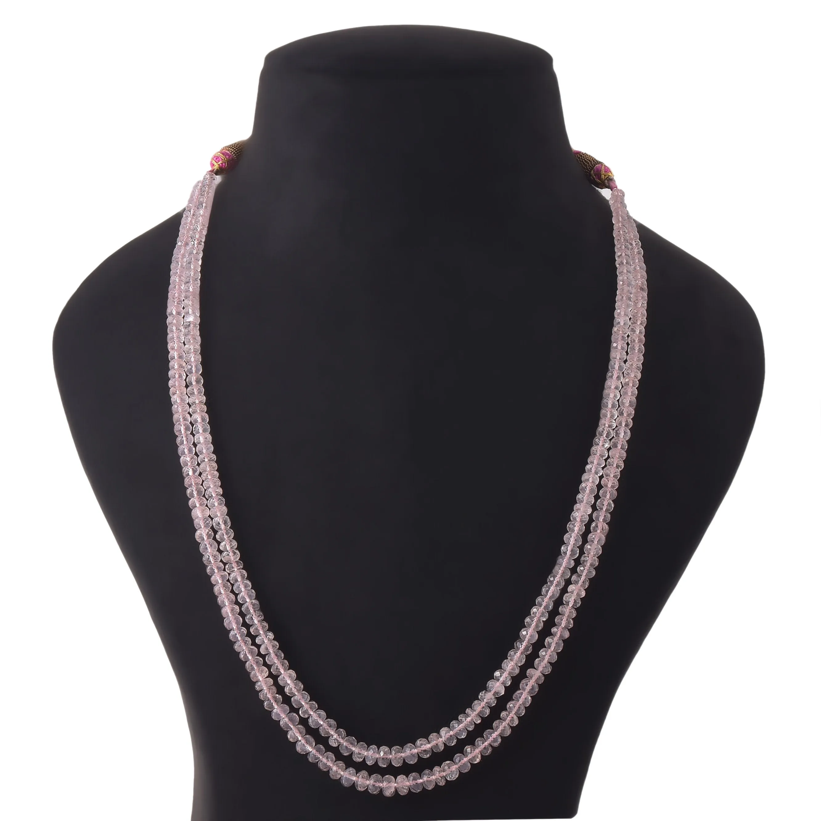 Rose Quartz Beaded Gemstone Necklace