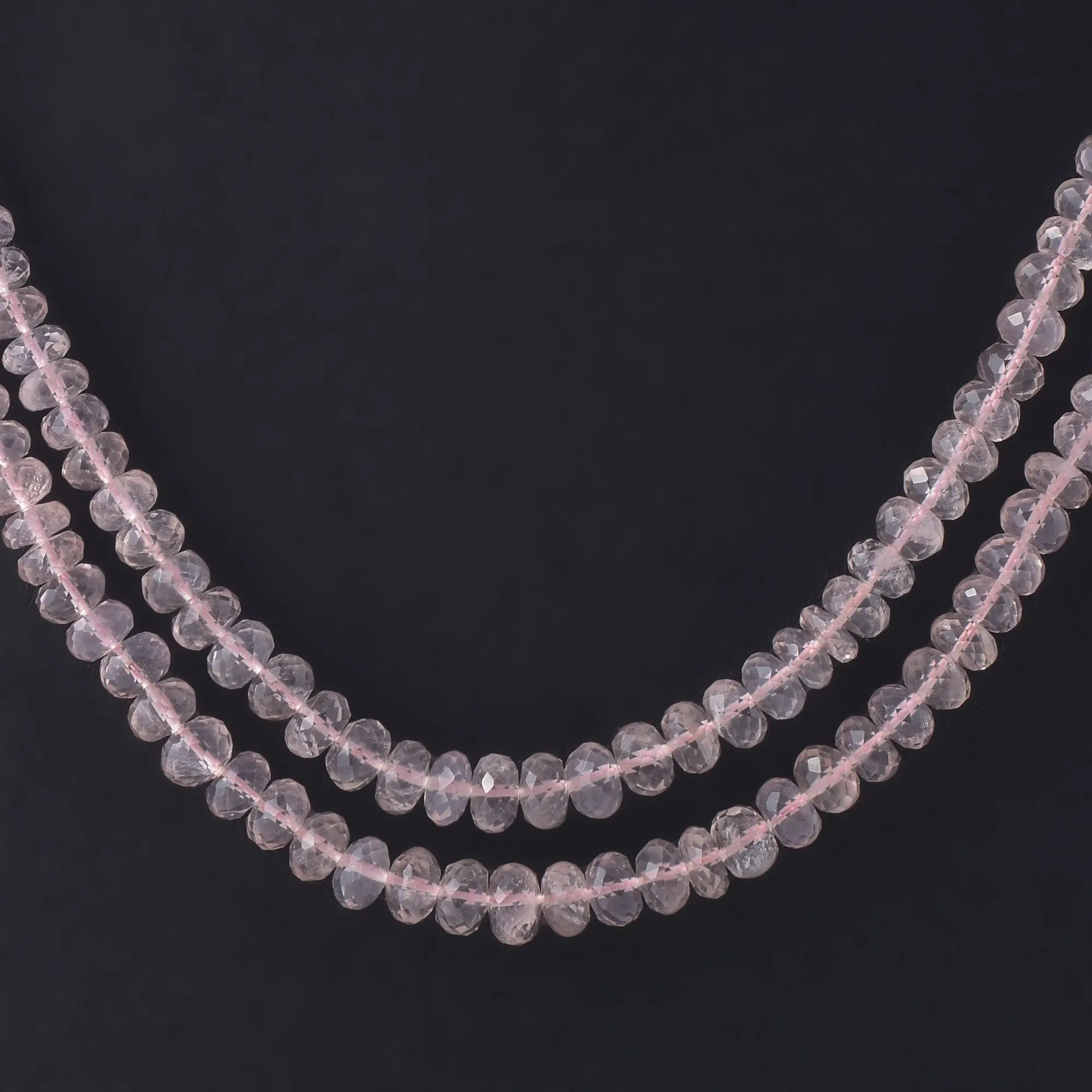 Rose Quartz Beaded Gemstone Necklace