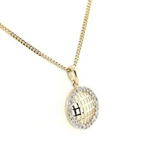 Round Halo 9ct Gold Pendant