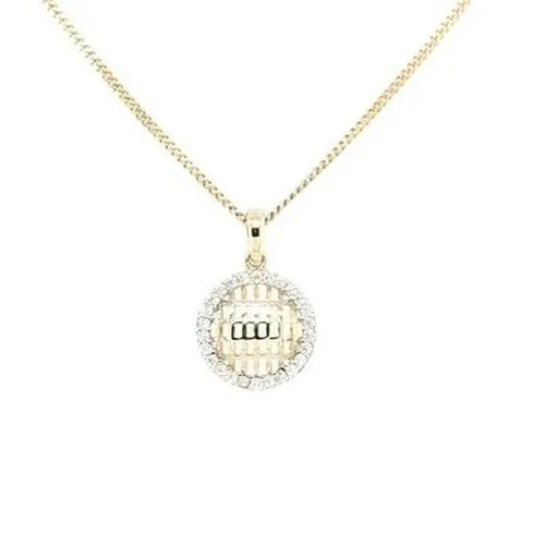 Round Halo 9ct Gold Pendant