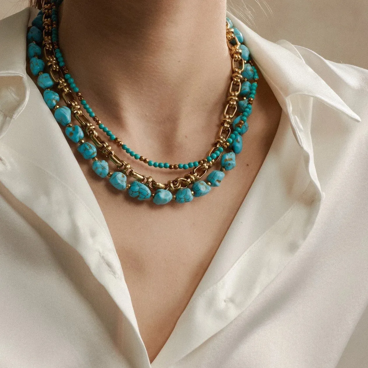 Sequence Necklace | Turquoise & Gold