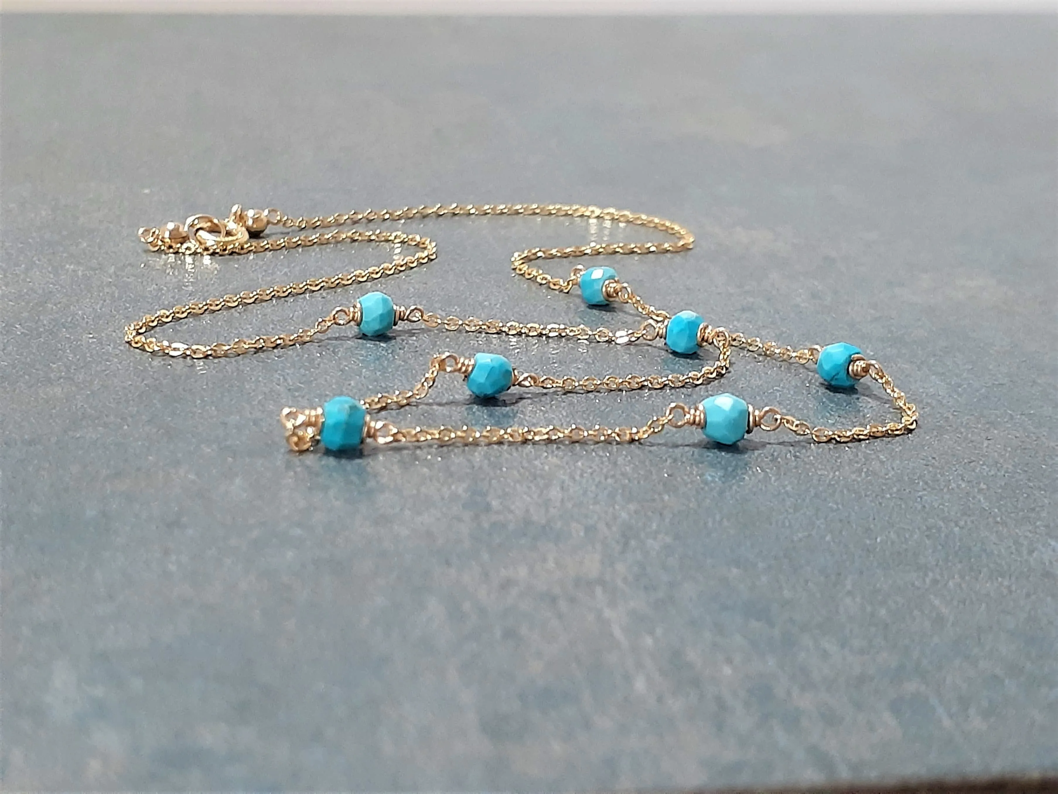 Sleeping Beauty Turquoise Beaded Necklace