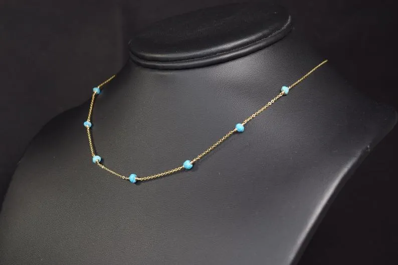 Sleeping Beauty Turquoise Beaded Necklace
