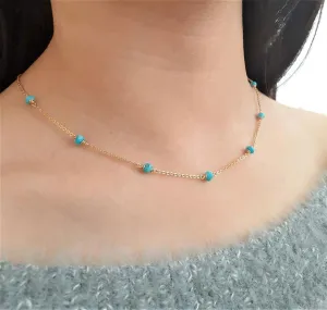 Sleeping Beauty Turquoise Beaded Necklace
