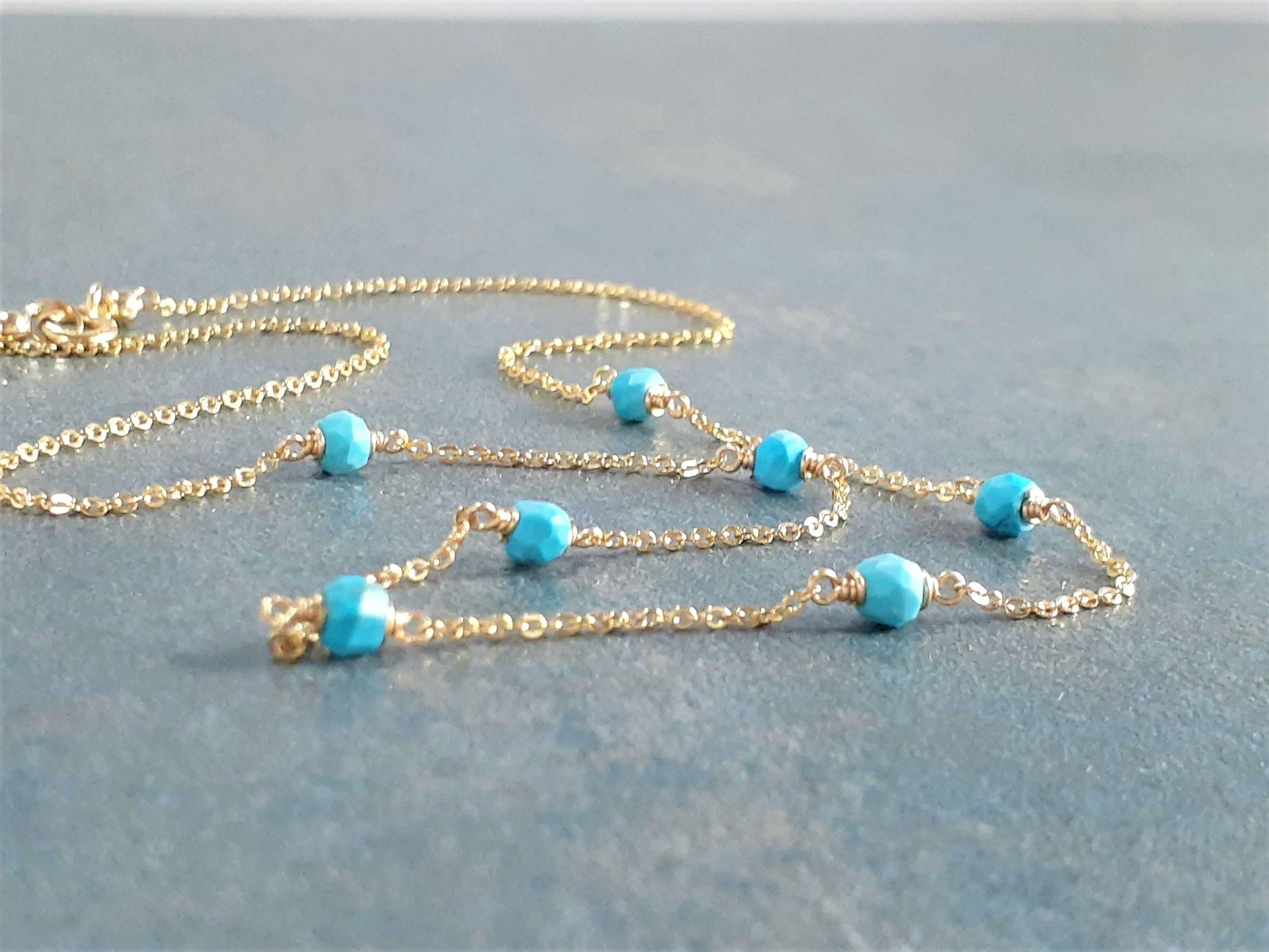 Sleeping Beauty Turquoise Beaded Necklace