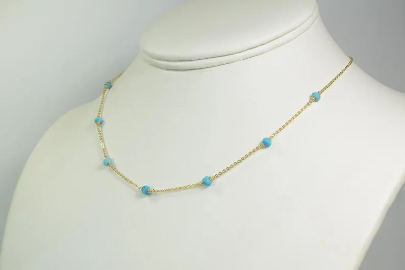 Sleeping Beauty Turquoise Beaded Necklace