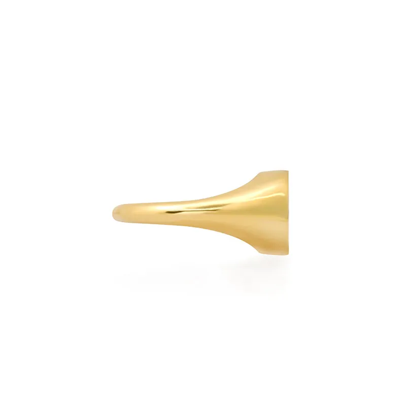 Small Good Luck & Clover Sentiment Signet Ring