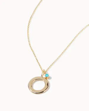 Solid Gold Turquoise December Birthstone Necklace