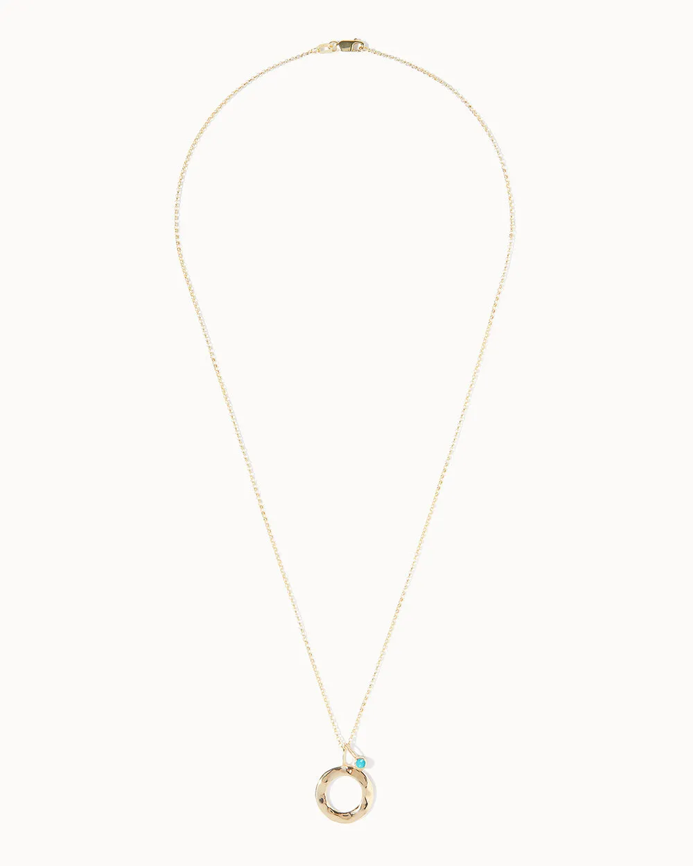 Solid Gold Turquoise December Birthstone Necklace