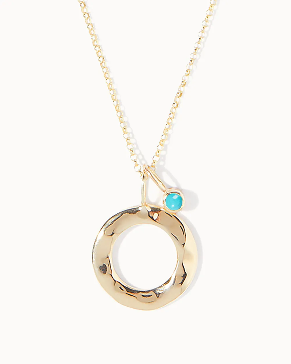 Solid Gold Turquoise December Birthstone Necklace
