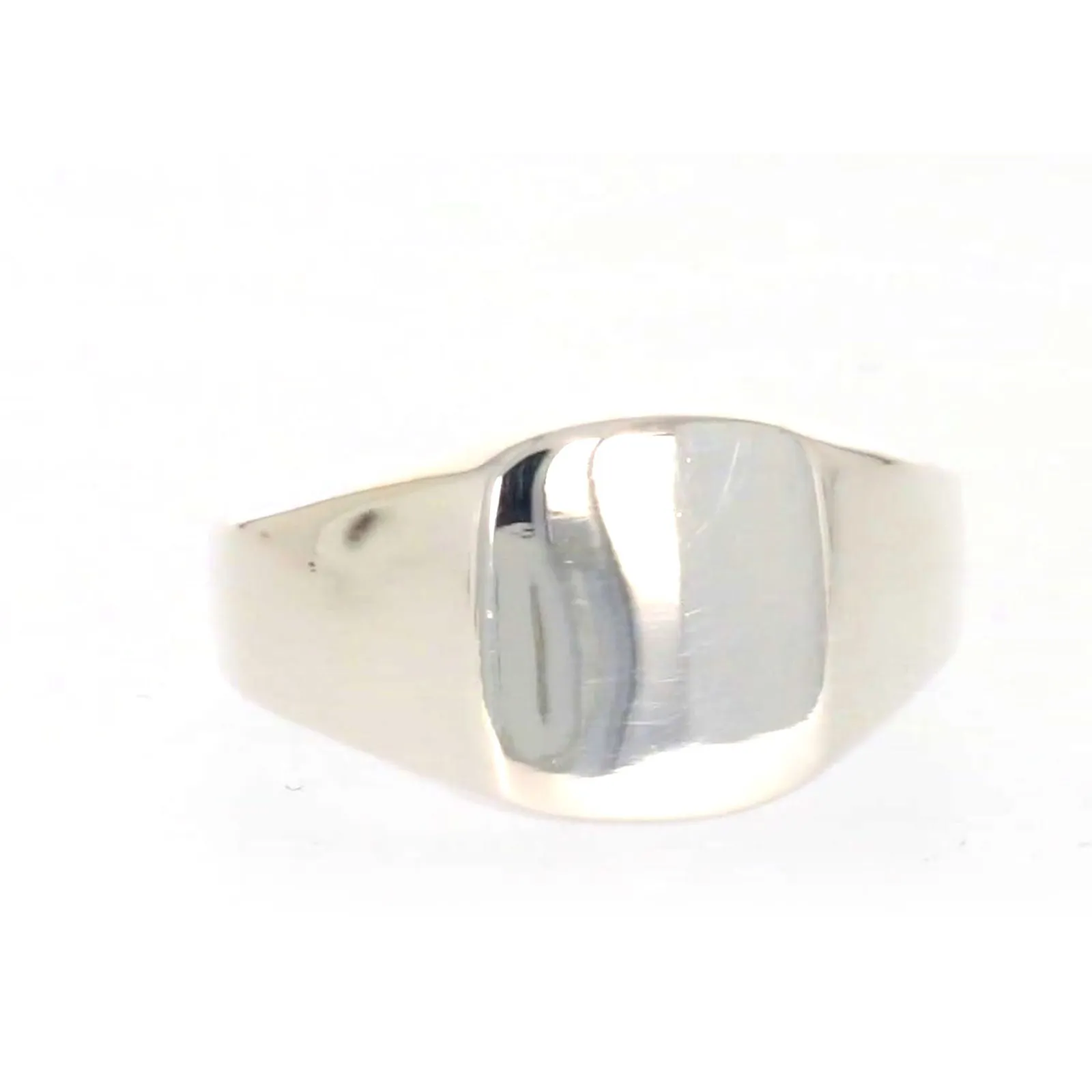 Sterling Silver Plain Signet Mens Ring