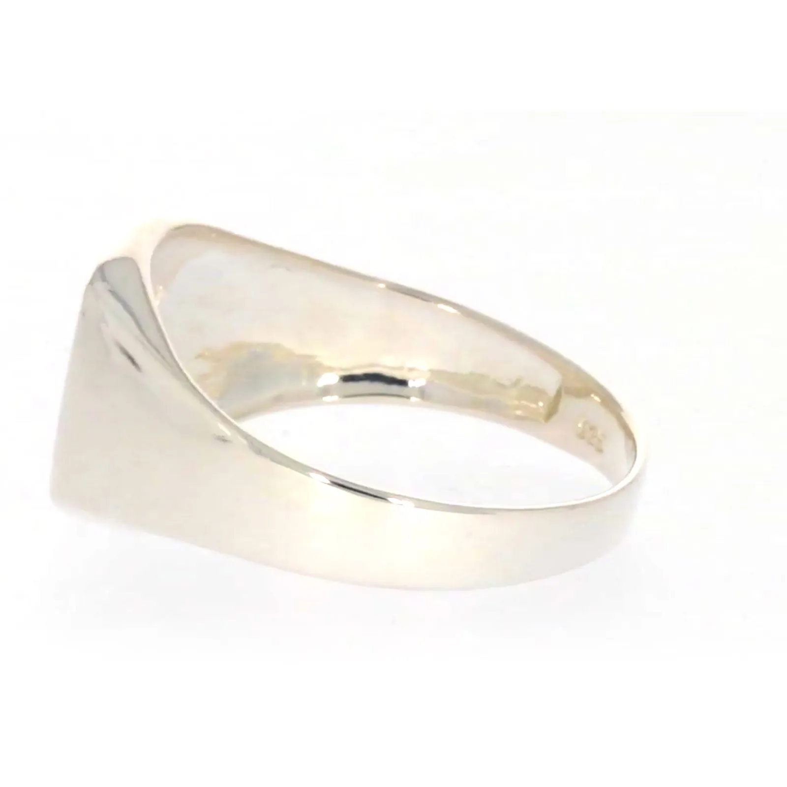 Sterling Silver Plain Signet Mens Ring