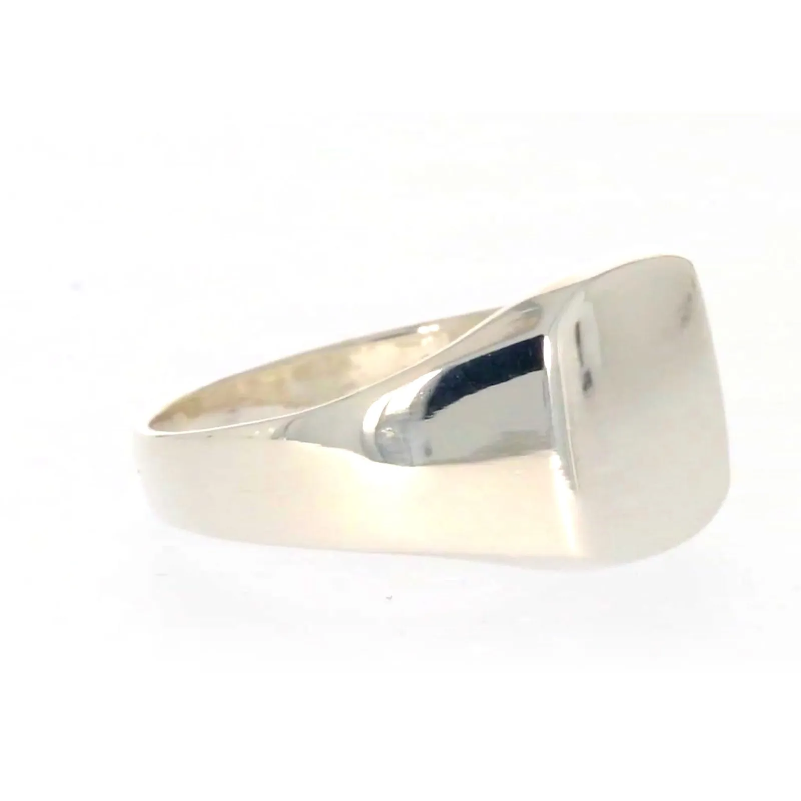 Sterling Silver Plain Signet Mens Ring