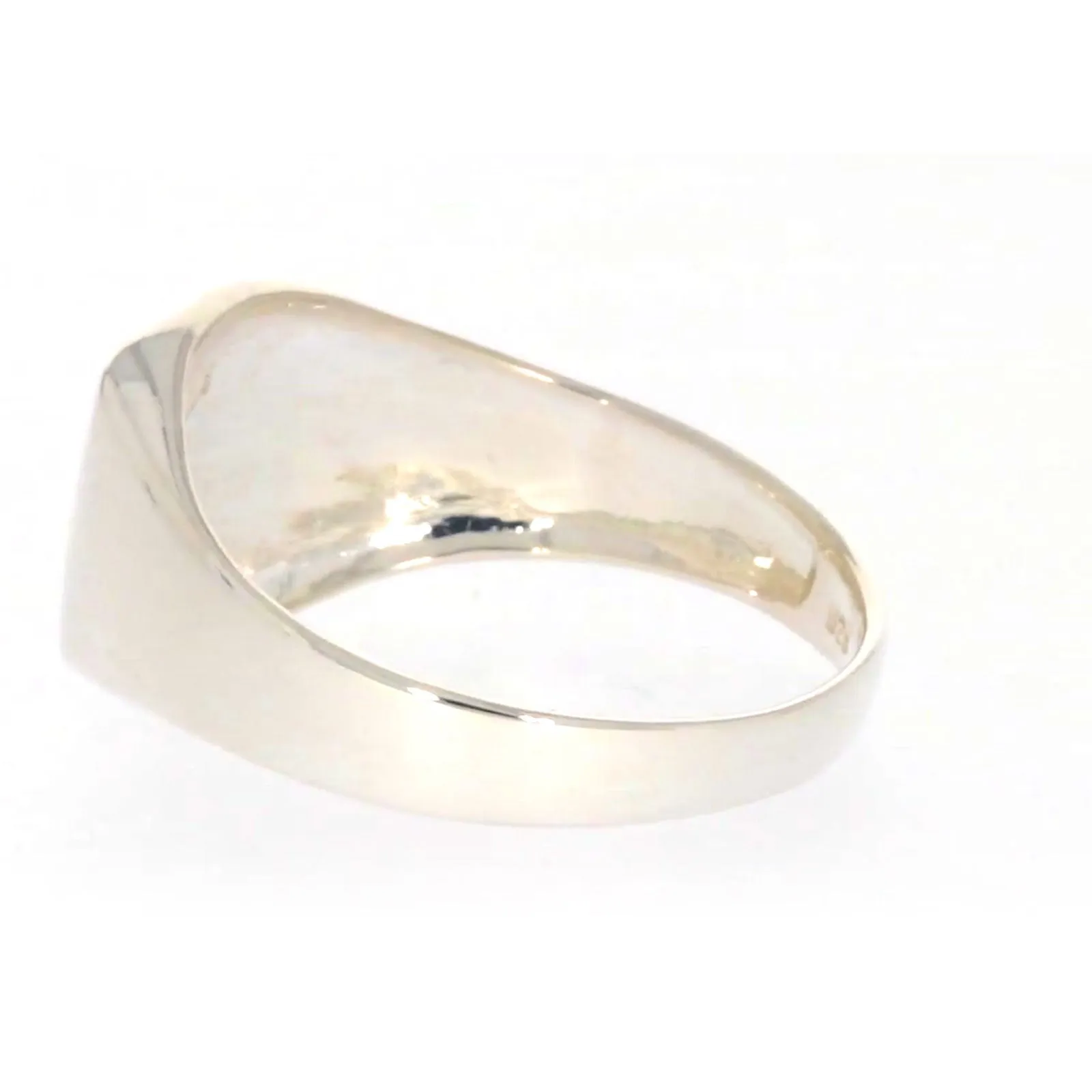Sterling Silver Plain Signet Mens Ring