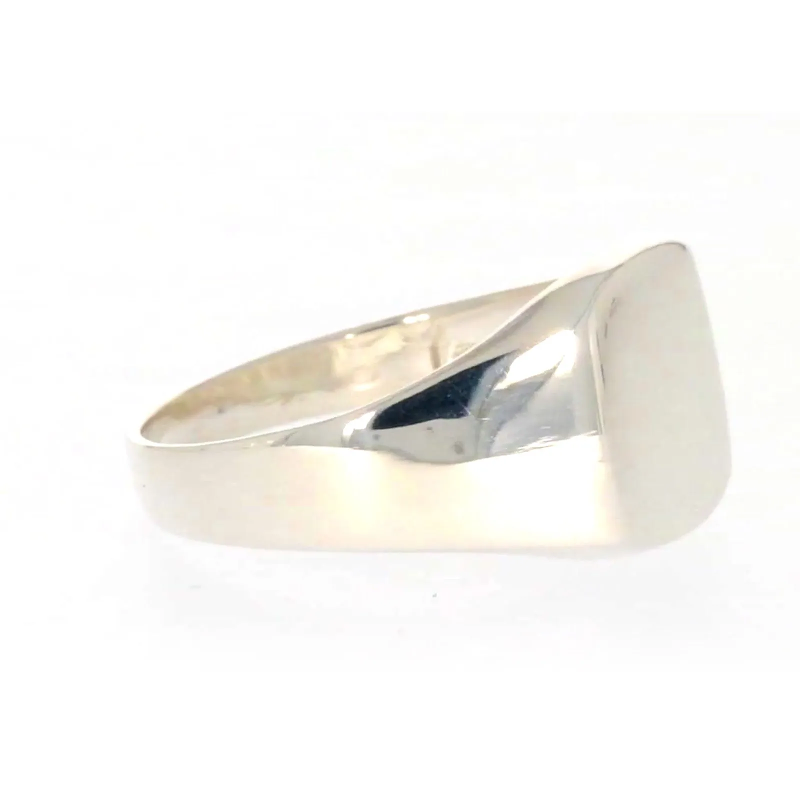 Sterling Silver Plain Signet Mens Ring