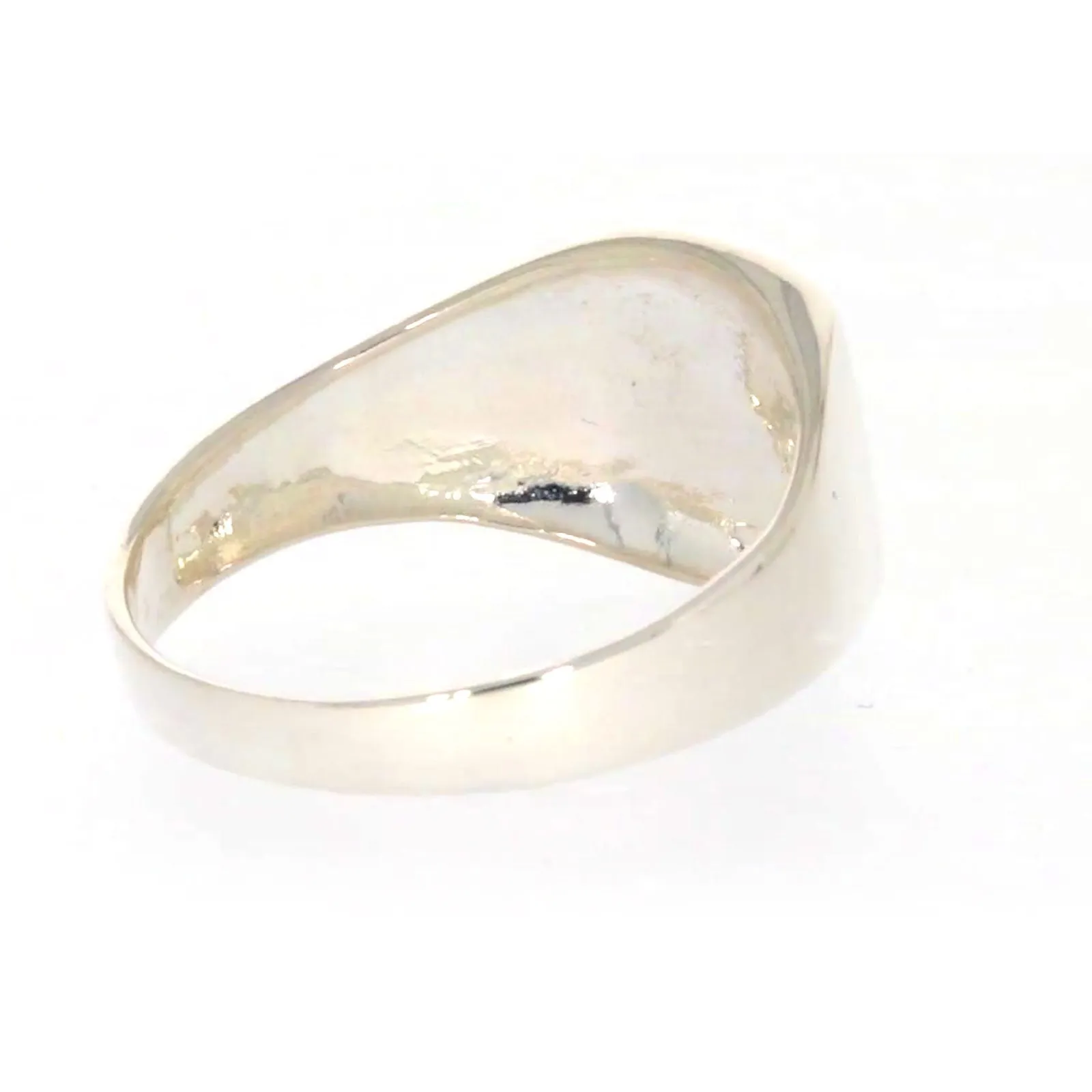 Sterling Silver Plain Signet Mens Ring