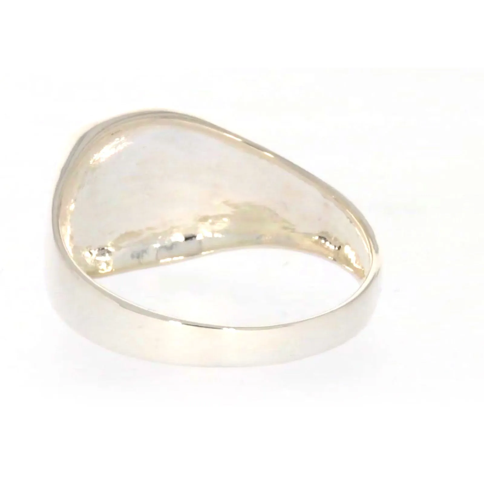 Sterling Silver Plain Signet Mens Ring