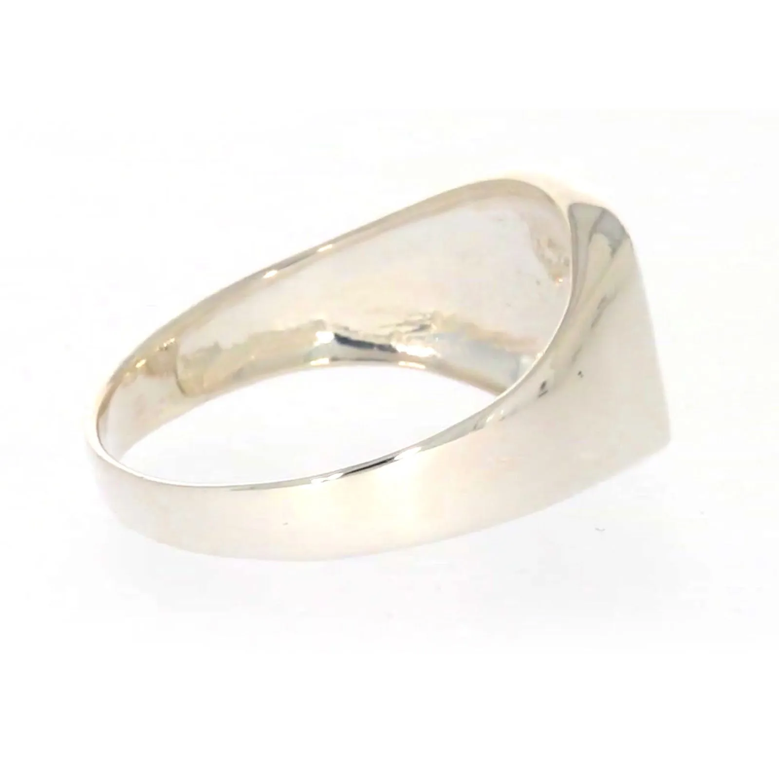 Sterling Silver Plain Signet Mens Ring