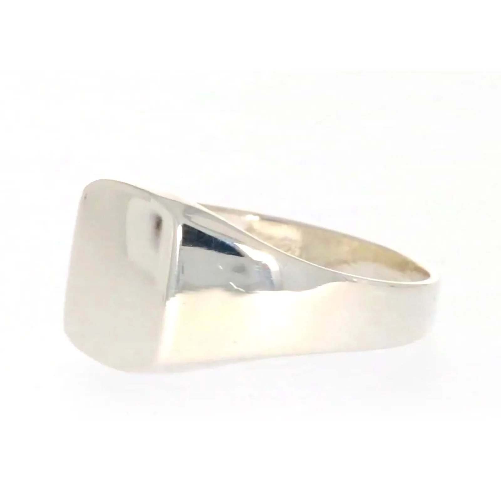 Sterling Silver Plain Signet Mens Ring