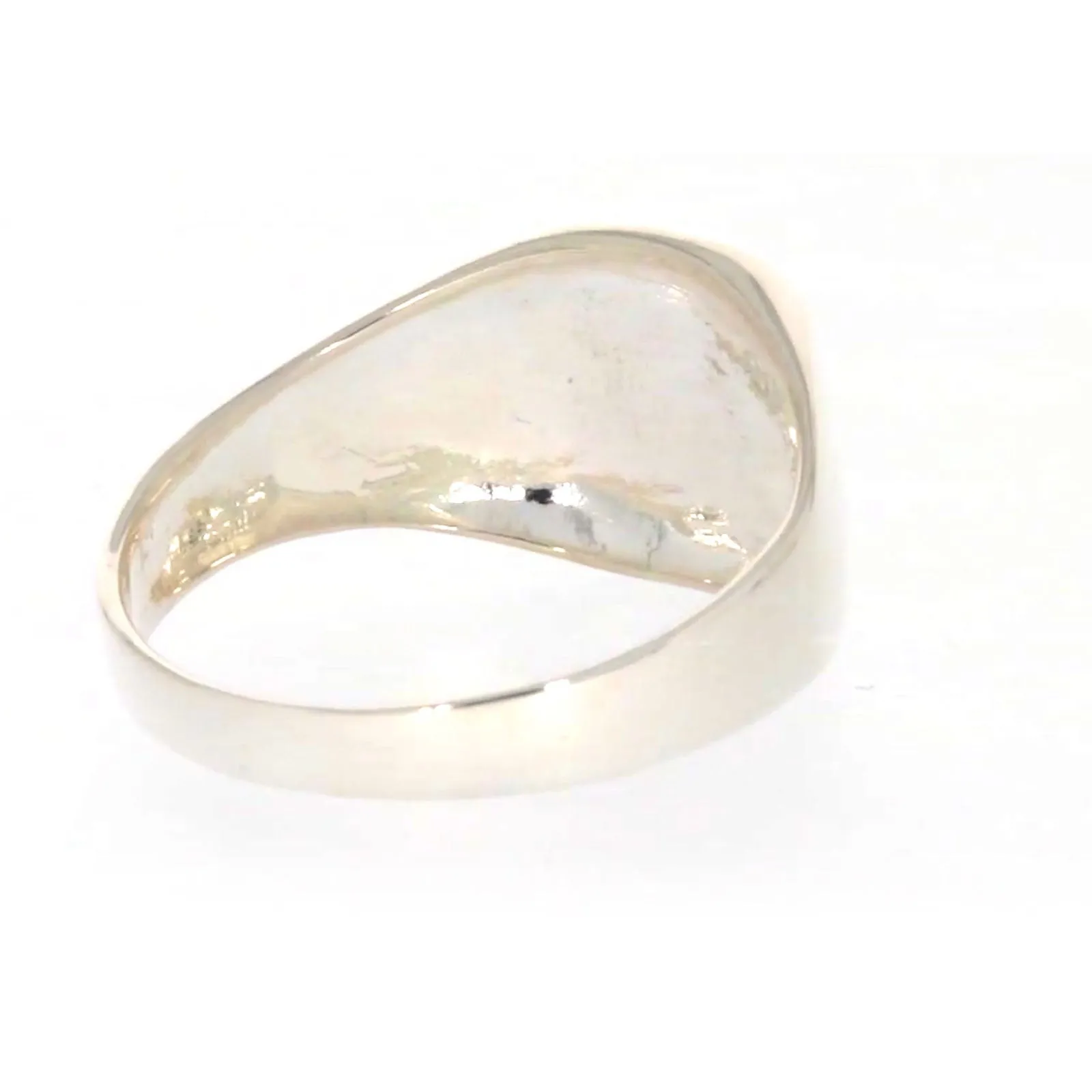 Sterling Silver Plain Signet Mens Ring