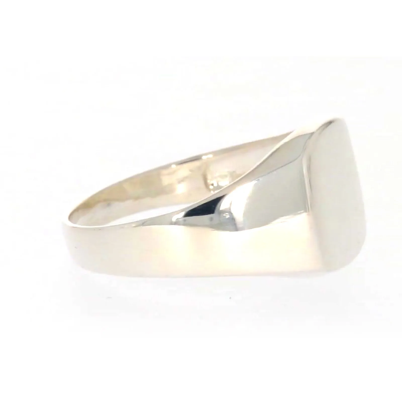 Sterling Silver Plain Signet Mens Ring