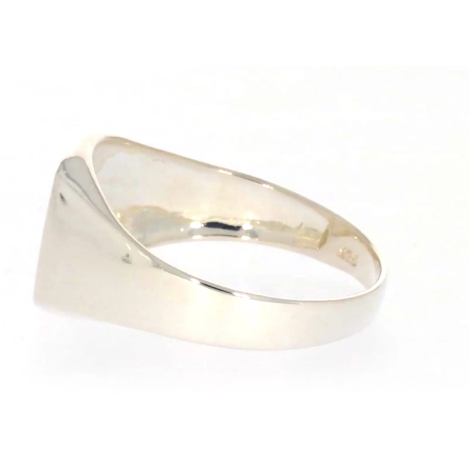 Sterling Silver Plain Signet Mens Ring
