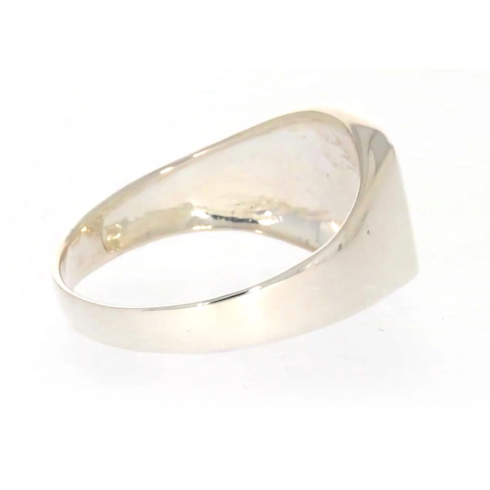 Sterling Silver Plain Signet Mens Ring