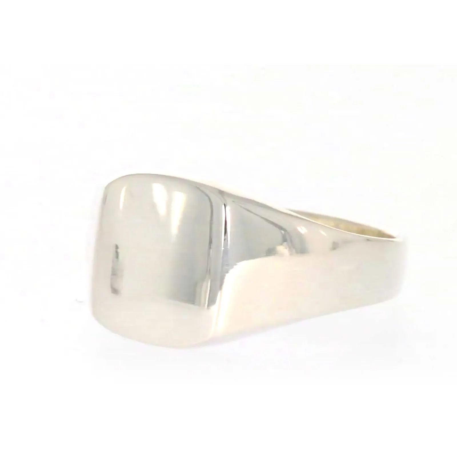 Sterling Silver Plain Signet Mens Ring