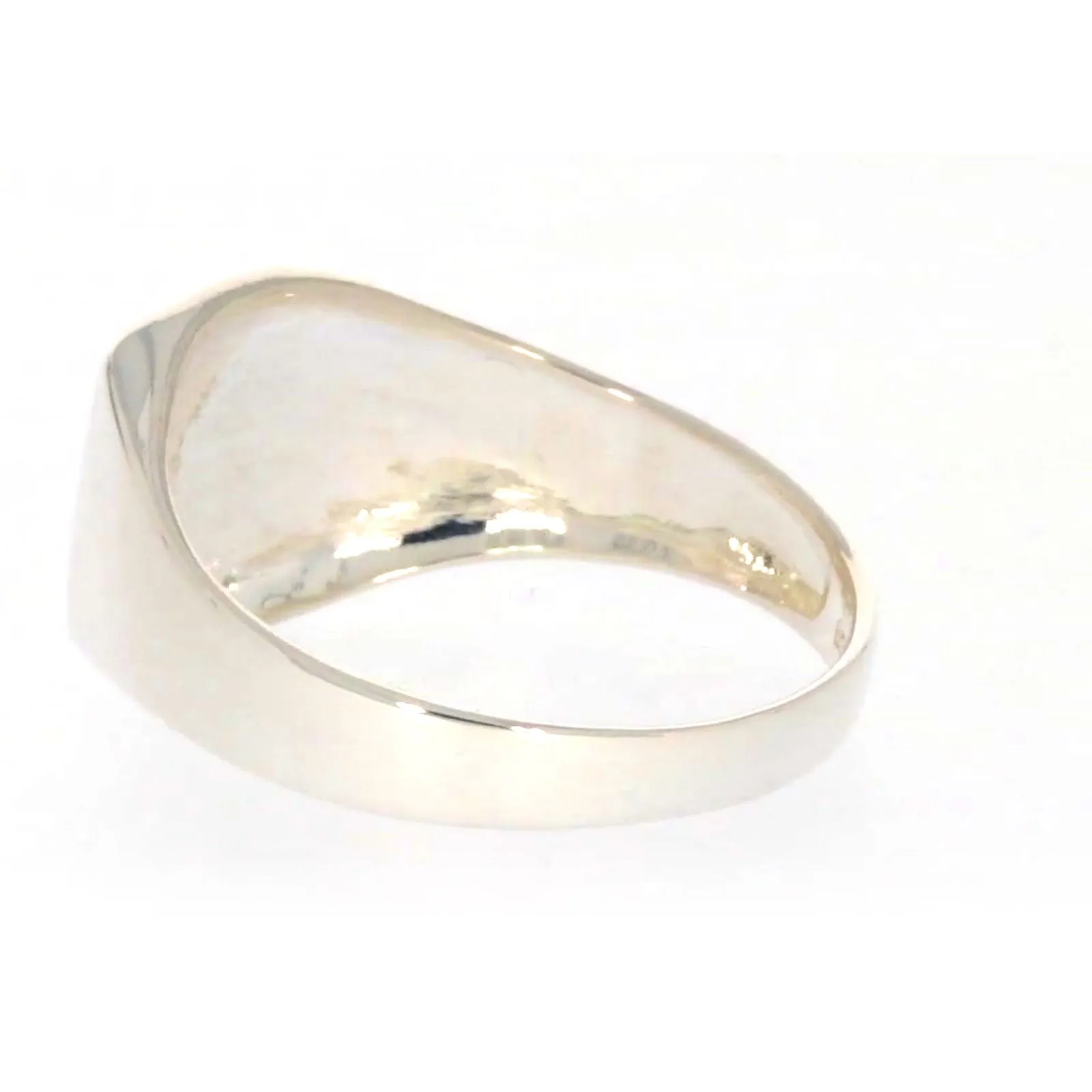 Sterling Silver Plain Signet Mens Ring