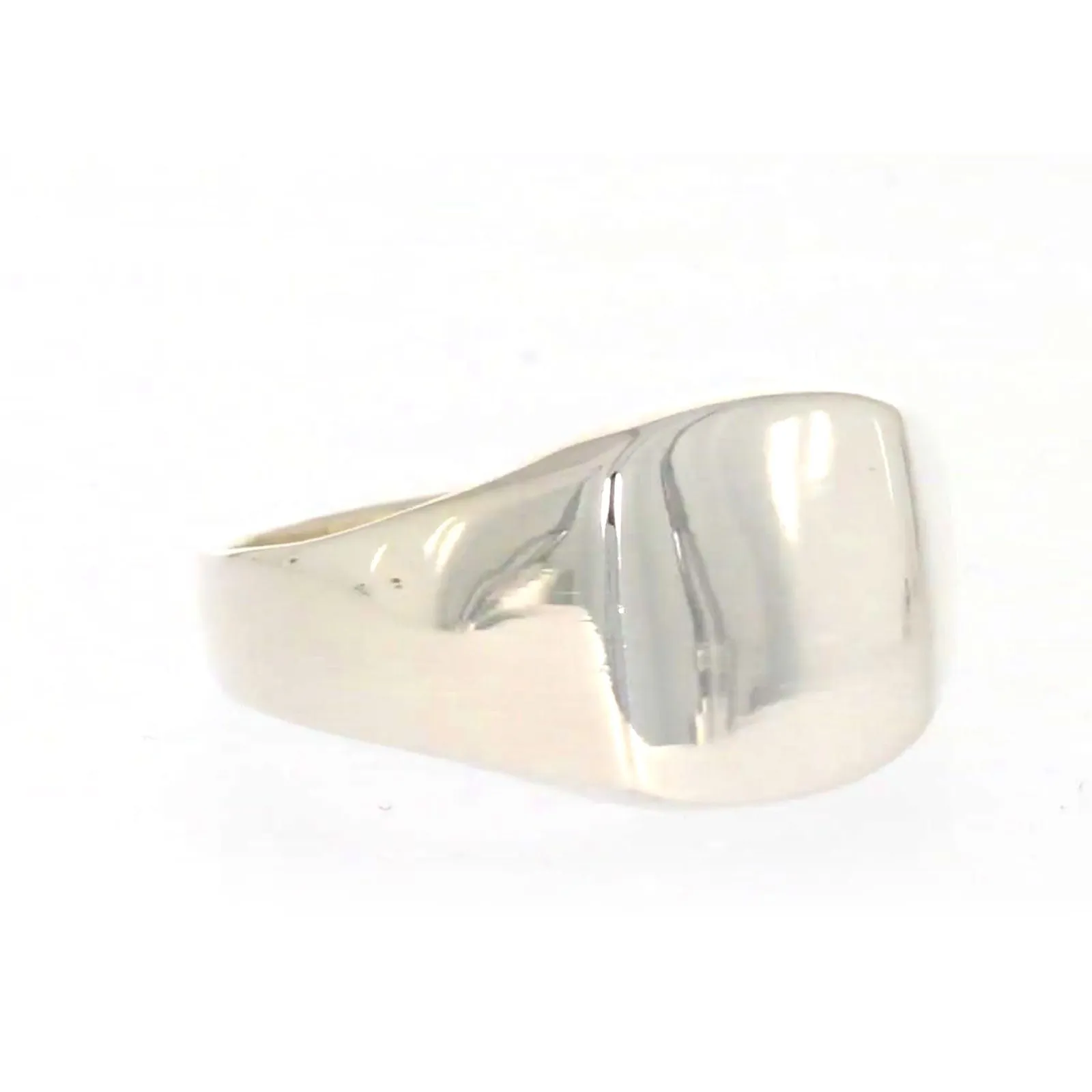 Sterling Silver Plain Signet Mens Ring
