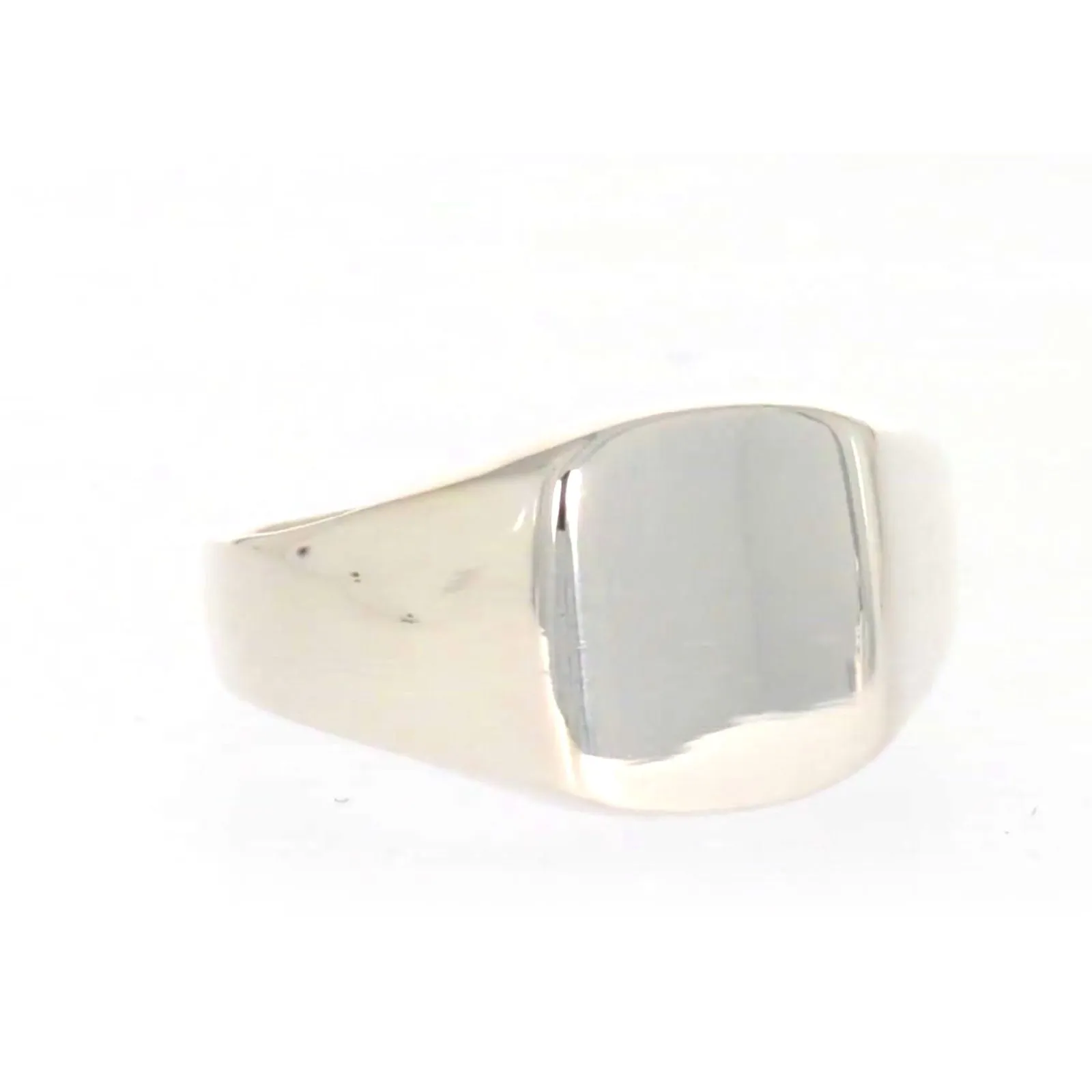Sterling Silver Plain Signet Mens Ring