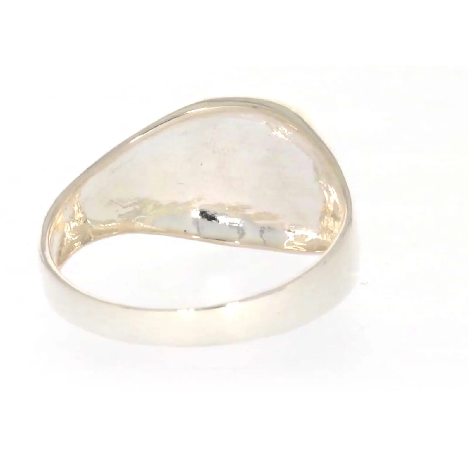 Sterling Silver Plain Signet Mens Ring