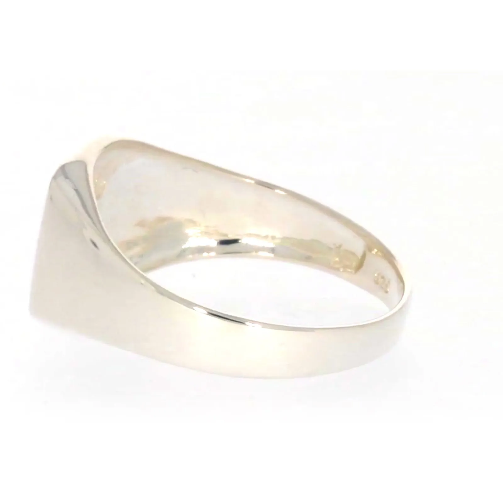 Sterling Silver Plain Signet Mens Ring