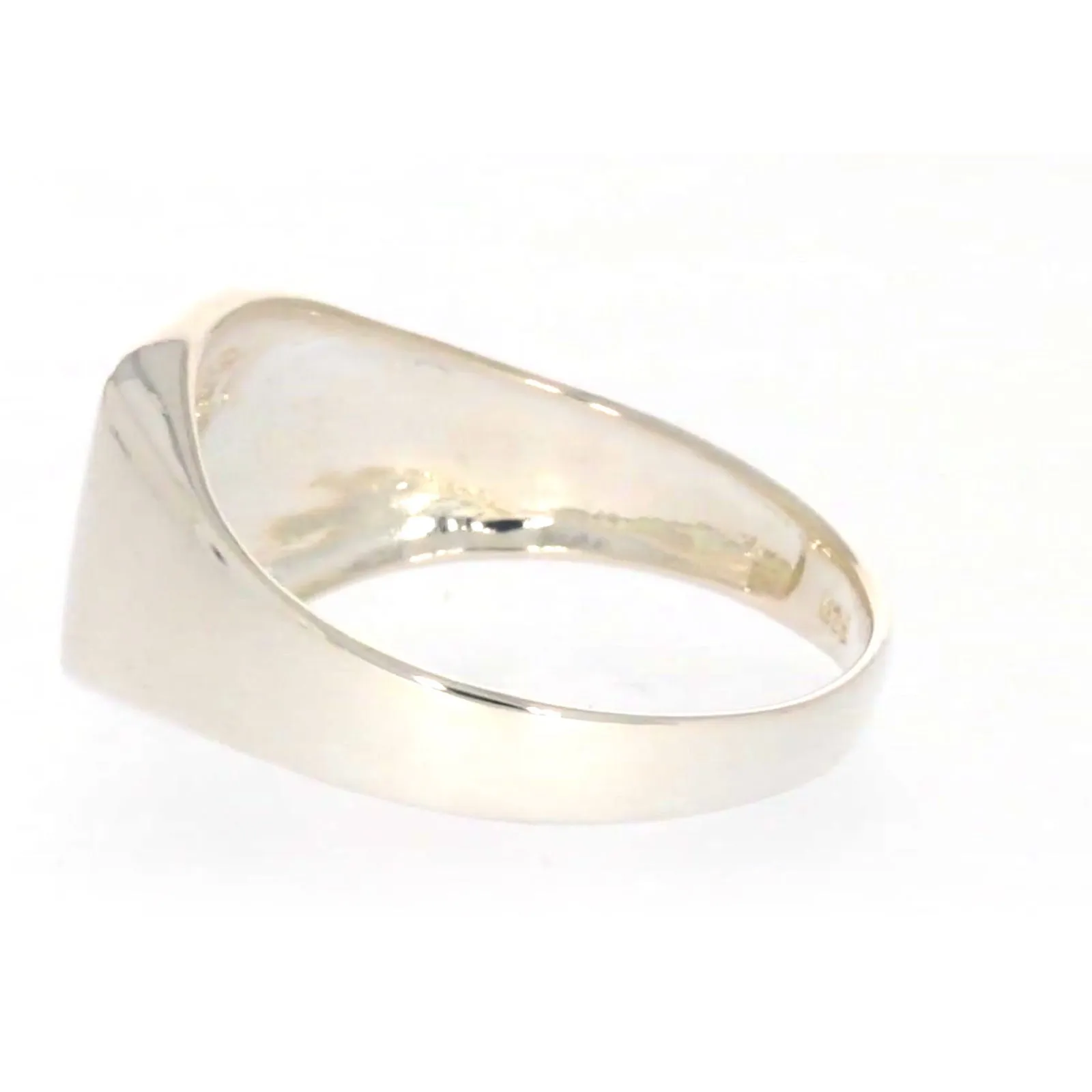 Sterling Silver Plain Signet Mens Ring