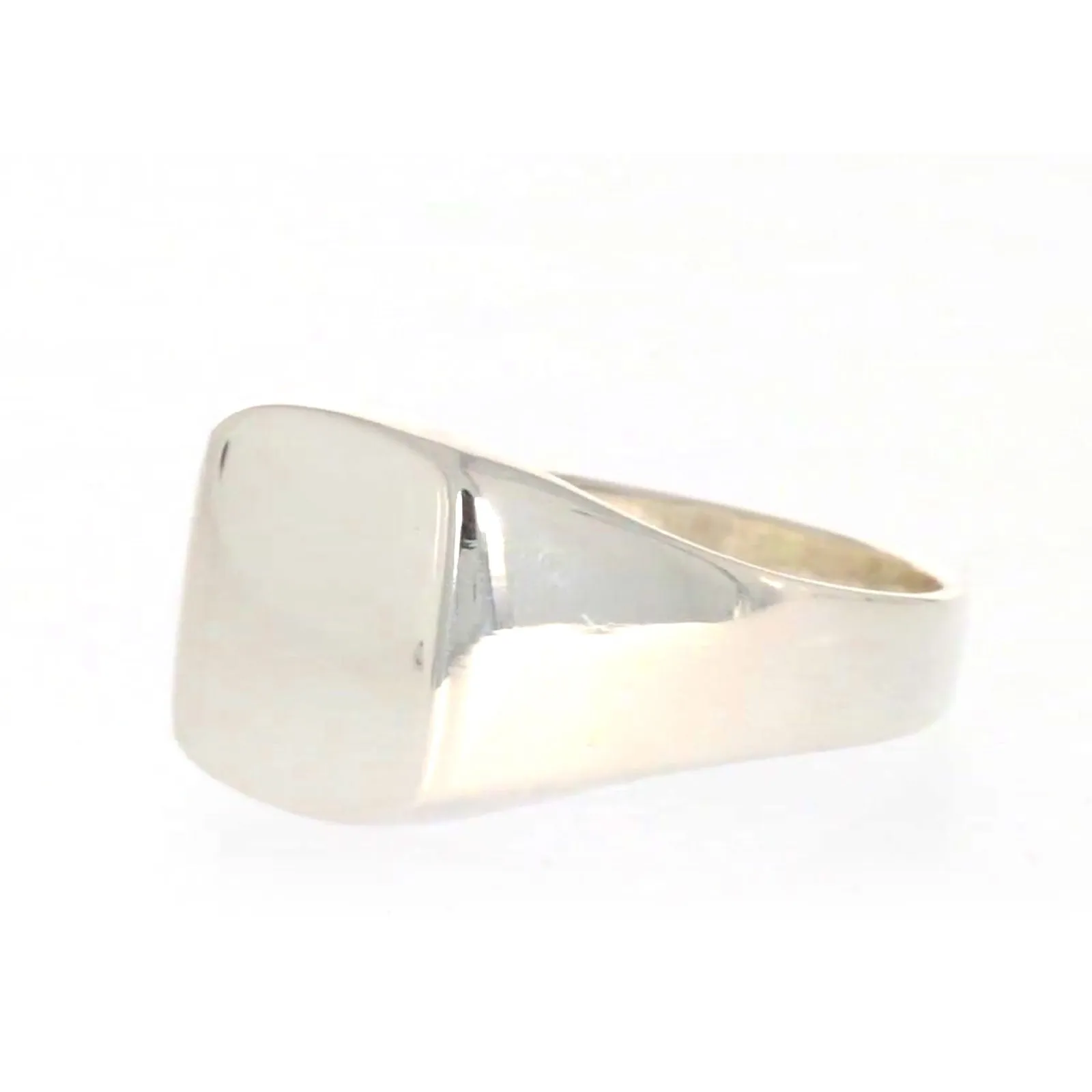 Sterling Silver Plain Signet Mens Ring