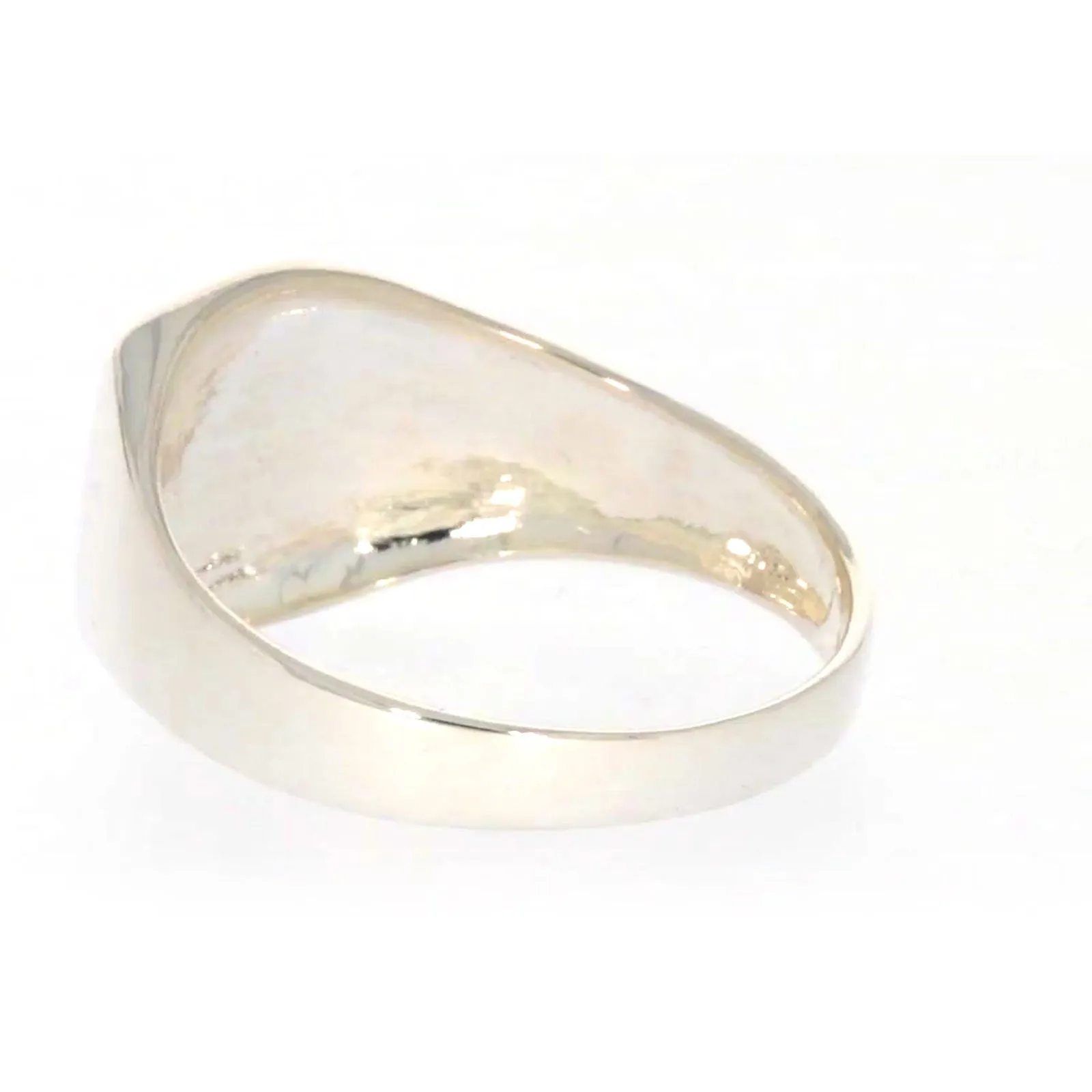 Sterling Silver Plain Signet Mens Ring
